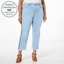 DG2 by Diane Gilman New Classic Stretch Denim Embroidered Ankle Jean