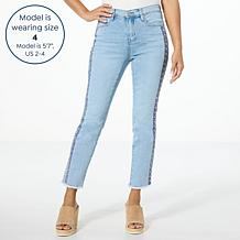 DG2 by Diane Gilman New Classic Stretch Denim Embroidered Ankle Jean