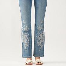 DG2 by Diane Gilman New Classic Stretch Denim Embroidered Bootcut Jean