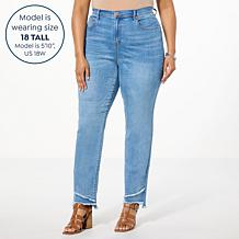 DG2 by Diane Gilman New Classic Stretch Denim Frayed Hem Skinny Jean