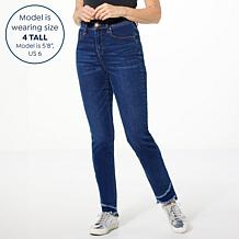 DG2 by Diane Gilman New Classic Stretch Denim Frayed Hem Skinny Jean