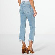 DG2 by Diane Gilman New Classic Stretch Denim Fringe Hem Bootcut Jean