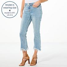 DG2 by Diane Gilman New Classic Stretch Denim Fringe Hem Bootcut Jean