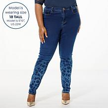 DG2 by Diane Gilman New Classic Stretch Denim Shadow Print Skinny Jean