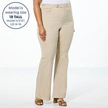 DG2 by Diane Gilman New Classic Stretch Denim Tab Waistband Flare Jean