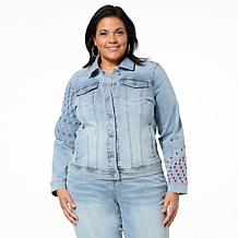 DG2 by Diane Gilman New Classic Stretch Embellished Americana Jacket