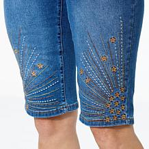 DG2 by Diane Gilman New Classic Stretch Embroidered Bermuda Short