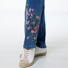 DG2 by Diane Gilman New Classic Stretch Embroidered Straight-Leg Jean