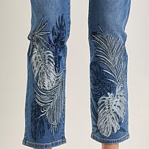 DG2 by Diane Gilman New Classic Stretch Embroidered Straight-Leg Jean