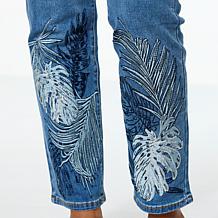 DG2 by Diane Gilman New Classic Stretch Embroidered Straight-Leg Jean