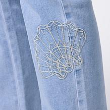 DG2 by Diane Gilman New Classic Stretch Embroidered Straight Leg Jean