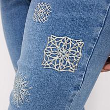 DG2 by Diane Gilman New Classic Stretch Medallion Flare Jean