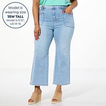 DG2 by Diane Gilman New Classic Stretch Patch Pocket Wide-Leg Jean