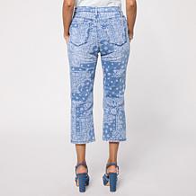 DG2 by Diane Gilman New Classic Stretch Scarf Print Straight Crop Jean