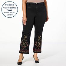 DG2 by Diane Gilman New Classic Stretch Straight-Leg Embroidered Jean