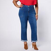DG2 by Diane Gilman New Classic Stretch Utility Cuff Girlfriend Jean
