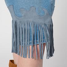 DG2 by Diane Gilman New Classic Stretch Western Fringe-Hem Midi Skirt