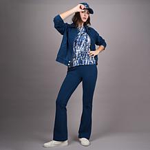 DG2 by Diane Gilman Printed Boatneck Elbow Sleeve Top