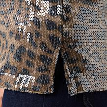 DG2 by Diane Gilman Printed Sequin Tee