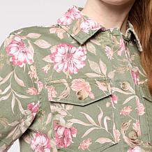 DG2 by Diane Gilman Printed Short Sleeve Shirt Jacket
