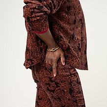 DG2 by Diane Gilman Printed Stretch Velveteen Bootcut Pant