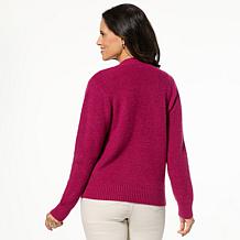 DG2 by Diane Gilman Rhinestone Embellished V-Neck Sweater