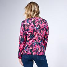 DG2 by Diane Gilman Ruched Asymmetric Seam Long Sleeve Top