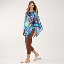 DG2 by Diane Gilman Scarf Printed Drama Top with Tank