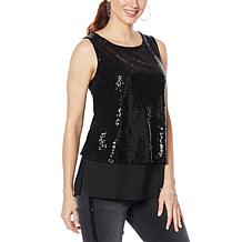 DG2 by Diane Gilman Sequined Easy Tank