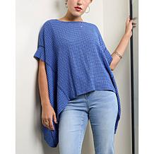 DG2 by Diane Gilman Side Drape Seersucker Knit Top