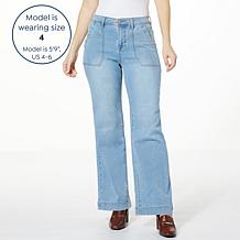 DG2 by Diane Gilman Slub Stretch Wide-Leg Utility Jean