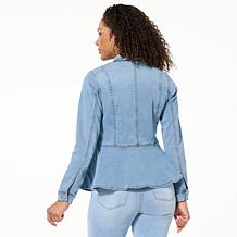 DG2 by Diane Gilman Soft & Sleek Fit-and-Flare Denim Jacket