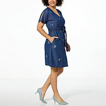 DG2 by Diane Gilman Split-Sleeve Embroidered Dress