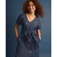 DG2 by Diane Gilman Split-Sleeve Embroidered Dress