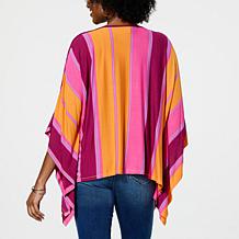 DG2 by Diane Gilman Striped Jersey Knit Poncho
