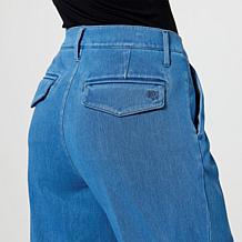 DG2 by Diane Gilman Super Stretch Knit Denim Wide-Leg Cargo Jean