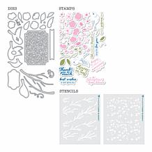 Diamond Press Cherry Blossom Stamp, Die & Stencil Kit