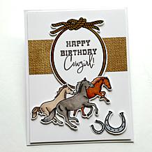Diamond Press Cowgirl Stamp, Die and Stencil Kit
