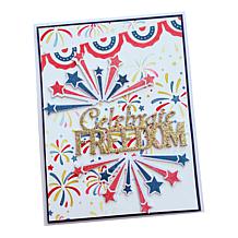 Diamond Press Floral & Flag Americana/July 4th Stamp, Die, Stencil Kit