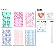Diamond Press Mosaic Clear Texture Paste and Stencil Kit