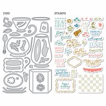 Diamond Press Spill the Tea Stamp and Die Kit