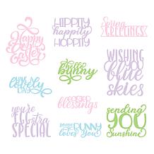 Diamond Press Spring/Easter Large Sentiments Die Kit