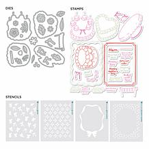 Diamond Press Sweetest Mom Stamp, Die and Stencil Kit