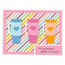 Diamond Press Water Bottle Stamp, Die and Stencil Kit