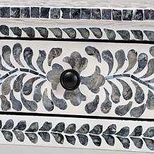 Diata Coastal Console Table with Capiz Shell Design