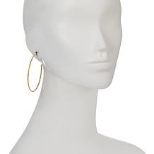 Dieci 10K Gold Electroform Polished  Hoop Earrings - 2.5"
