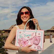 DiFerdinando Embroidered Love from the Tropics Tote Bag