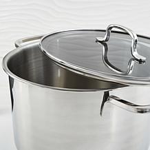 DiNA Helix 18/10 Stainless Steel 10" Stockpot 7qt., Glass Lid