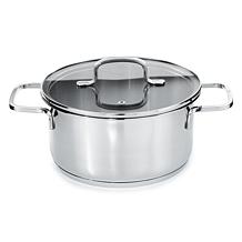 DiNA Helix Recycled 18/10 SS 8" Stockpot 2.2qt., Glass Lid