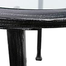 Dina Metal/Glass Round End Table - Black
